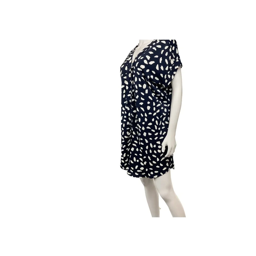 Abstract Dalmatian Print‎ Dress V-Neck Short Sleeve Casual Mini Dress